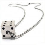 Cool Man Solid Dice Pure Titanium Pendant -New- 10523