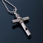 Man Cross Whistle Titanium Pendant Gift -New--FREE CHAIN