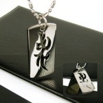 Cool Man 2 Layer Symbol Titanium Steel Necklace -New-