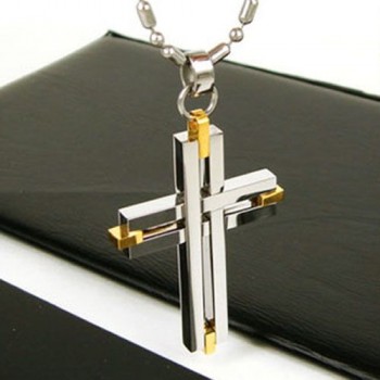 Man Shining Cross Pure Titanium Pendant Free Chain