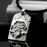Cool Man Unique Skull Pure Titanium Necklace Pendant Gift