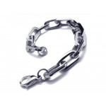 Men's Boy's Silver Pure Titanium Charm Links Bracelet