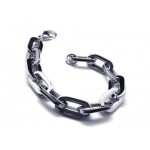 Men's Boy's Silver Pure Titanium Charm Links Bracelet