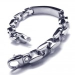 Men's Boy's Silver Pure Titanium Charm Chain Bracelet 17819 