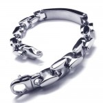 Men's Boy's Silver Pure Titanium Charm Chain Bracelet