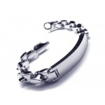 Men's Boy's Silver Pure Titanium Charm Chain Bracelet