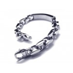 Men's Boy's Silver Pure Titanium Charm Chain Bracelet