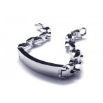 Men's Boy's Silver Pure Titanium Charm Chain Bracelet