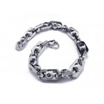 Men's Boy's Charm Silver Pure Titanium Chain Bracelet