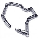 Men's Boy's Silver 316L Pure Titanium Charm Bracelet 11574 