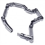 Men's Boy's Silver 316L Pure Titanium Charm Bracelet