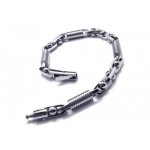 Men's Boy's Silver 316L Pure Titanium Charm Bracelet