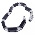 Men's Boy's Silver Pure Titanium Chain Charm Bracelet