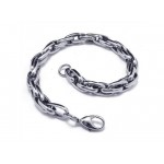 Men's Boy's Silver Charm Pure Titanium Chain Bracelet