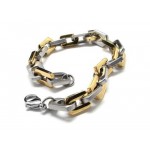 Mens Boys Golden Silver Pure Titanium Charm Bracelet