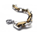 Mens Boys Golden Silver Pure Titanium Charm Bracelet