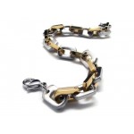 Mens Boys Golden Silver Pure Titanium Charm Bracelet