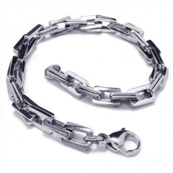 Men's Boy's Charm Silver Pure Titanium Links Bracelet 08124 