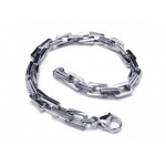 Men's Boy's Charm Silver Pure Titanium Links Bracelet