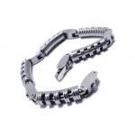 Men's Boy's Silver Pure Titanium Chain Charm Bracelet