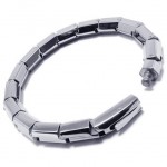 Mens Boys Silver Pure Titanium Charm Bangle Bracelet