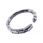 Mens Boys Silver Pure Titanium Charm Bangle Bracelet