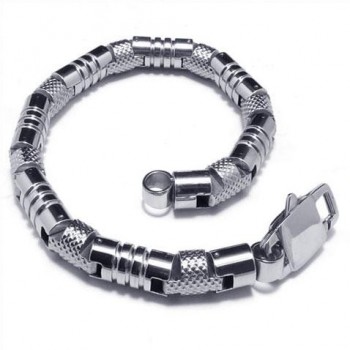 Mens Charm Silver 316L Pure Titanium Bracelet Bangle 08108 