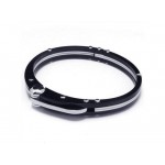 Mens Black Silver Charm Pure Titanium Bracelet Bangle