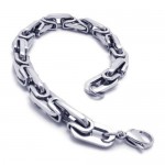 Men's Boy's Silver Pure Titanium Link Charm Bracelet 17345 