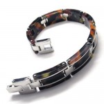 Men's Boys Pure Titanium Rubber Bracelet Charm Bangle