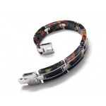 Men's Boys Pure Titanium Rubber Bracelet Charm Bangle