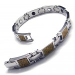 Men's Golden & Silver Pure Titanium Magnetic Bracelet