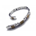 Men's Golden & Silver Pure Titanium Magnetic Bracelet