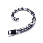 Men's Silver Black 316L Pure Titanium Bracelet Bangle