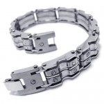 Mens Boys Silver Charm Pure Titanium Bracelet Bangle