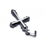 Men's Black Pure Titanium Pendant Cross Necklace (New)