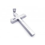 Mens Silver Pure Titanium Necklace Cross Pendant (New)