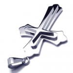 Mens Silver Pure Titanium Cross Necklace Pendant (New) 
