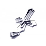 Mens Silver Pure Titanium Cross Necklace Pendant (New) 
