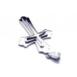 Mens Silver Pure Titanium Cross Necklace Pendant (New) 
