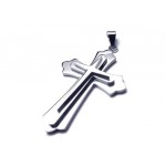 Mens Silver Pure Titanium Cross Necklace Pendant (New) 
