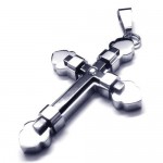 Men Black Silver Pure Titanium Cross Necklace Pendant 17653