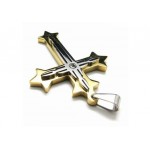 Mens Pure Titanium Novel Cross Pendant Necklace Chain