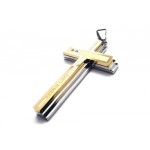 Golden & Silver Pure Titanium Cross Necklace Pendant