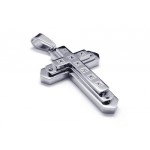 Men Silver Pure Titanium Cross Necklace Pendant Chain