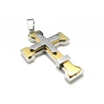 Men's Golden Pure Titanium Cross Pendant Necklace (New)