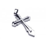 Mens Silver Pure Titanium Pendant Cross Necklace (New)