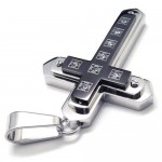 Mens Black Pure Titanium Cross Necklace Pendant Chain