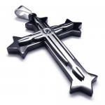 Men's Black Pure Titanium Cross Pendant Necklace (New)