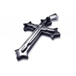 Men's Black Pure Titanium Cross Pendant Necklace (New)